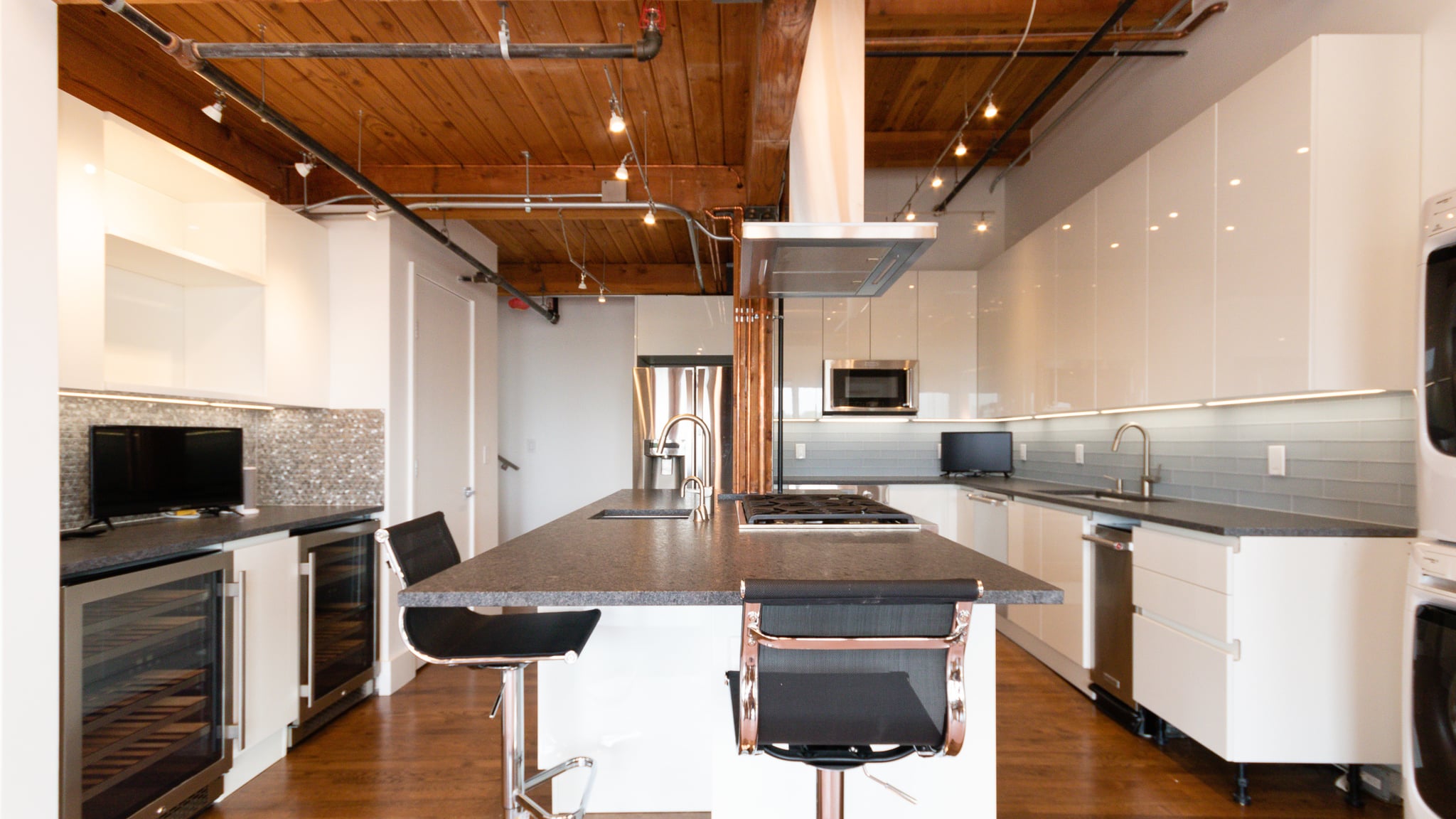 A beautifully renovated kitchen in a Boston or Newton colonial-style home