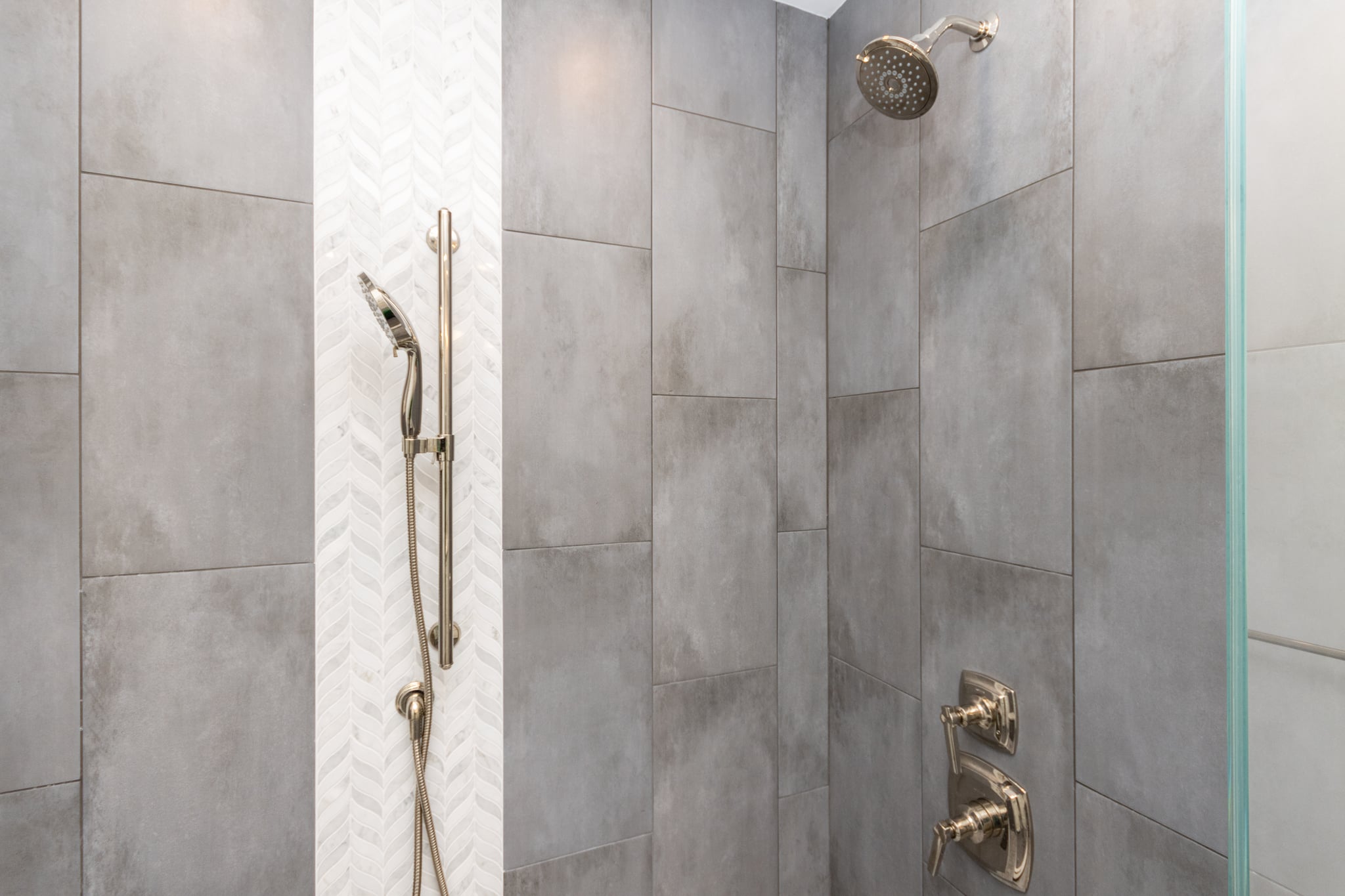 modern bathroom with wooden floor